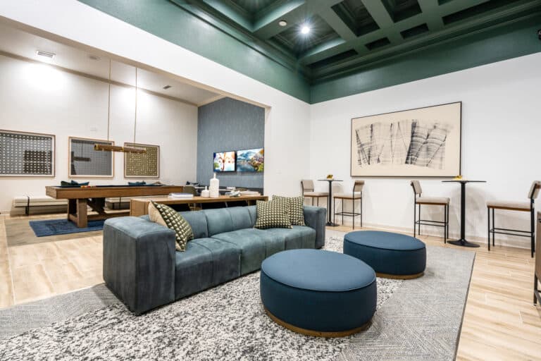 Aerial view of the apartment community